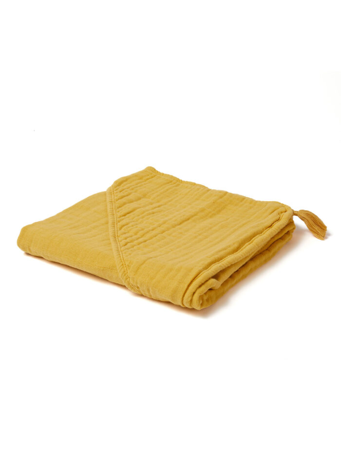 Organicera Organic Muslin Hooded Towel Mustard