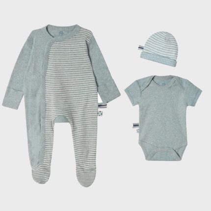 organicera organic 3 pcs newborn set aqua