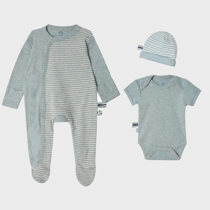 organicera organic 3 pcs newborn set aqua