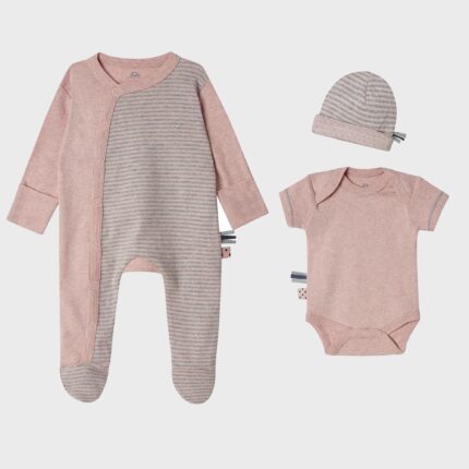 organicera organic 3 pcs newborn set rose