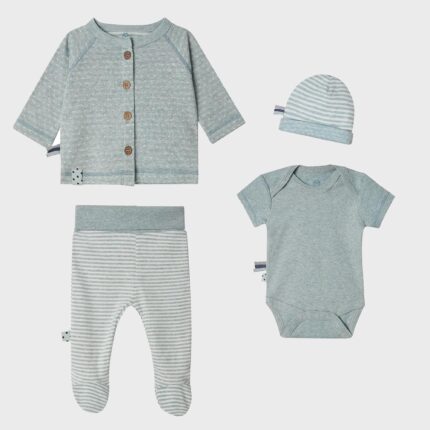 organicera organic 4 pcs newborn set aqua