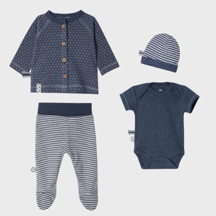 organicera organic 4 pcs newborn set indigo