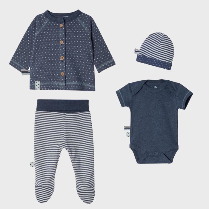 organicera organic 4 pcs newborn set indigo