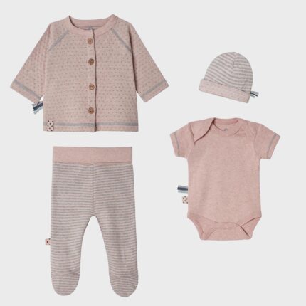 organicera organic 4 pcs newborn set rose