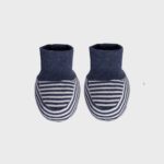 organicera organic baby booties indigo