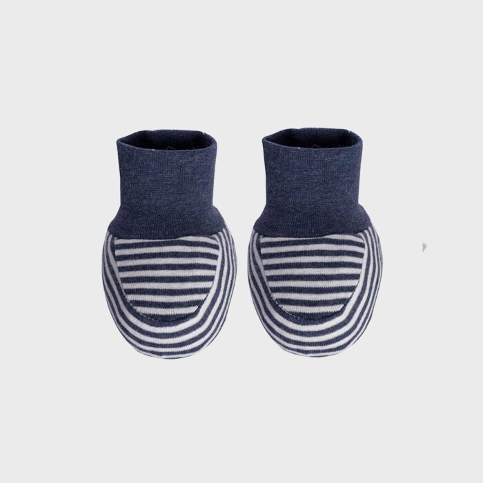 organicera organic baby booties indigo
