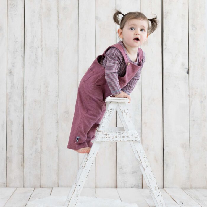 organicera organic baby dungaree bordeaux