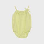 organicera organic baby hemp frilled body suit apple green