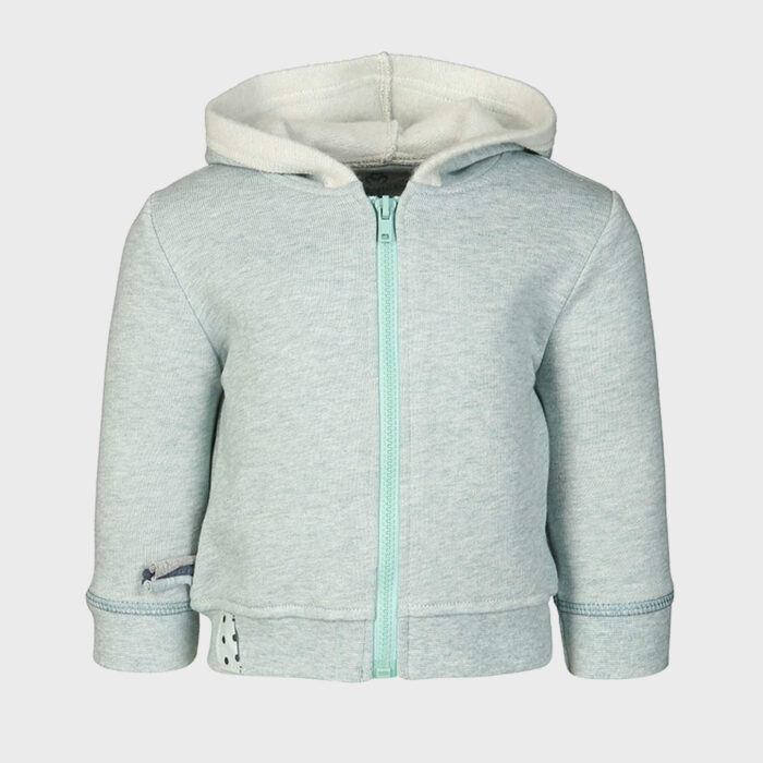 organicera organic baby hooded jacket aqua