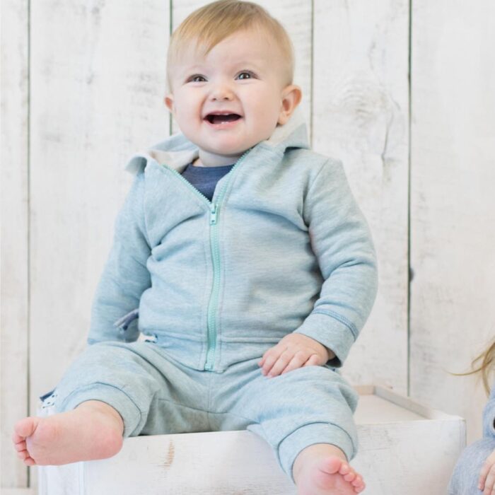 organicera organic baby hooded jacket aqua