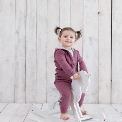 organicera organic baby hooded jacket bordeaux
