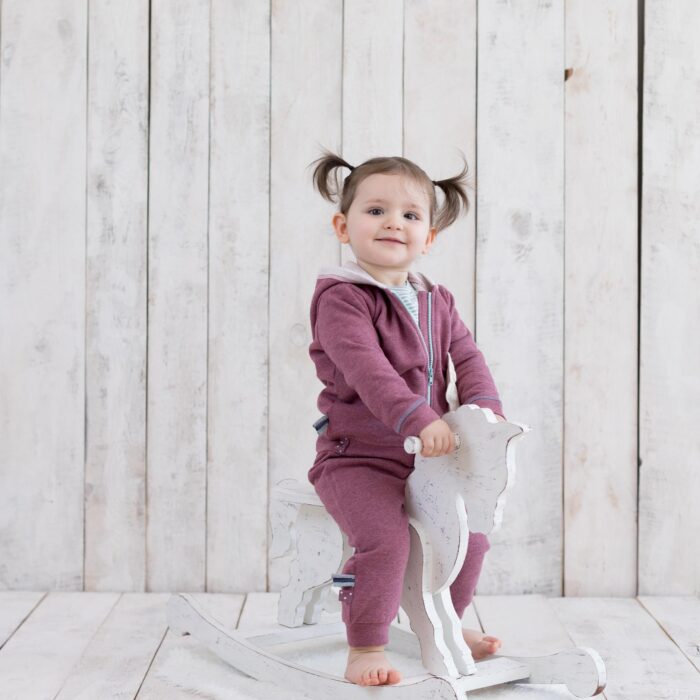 organicera organic baby hooded jacket bordeaux