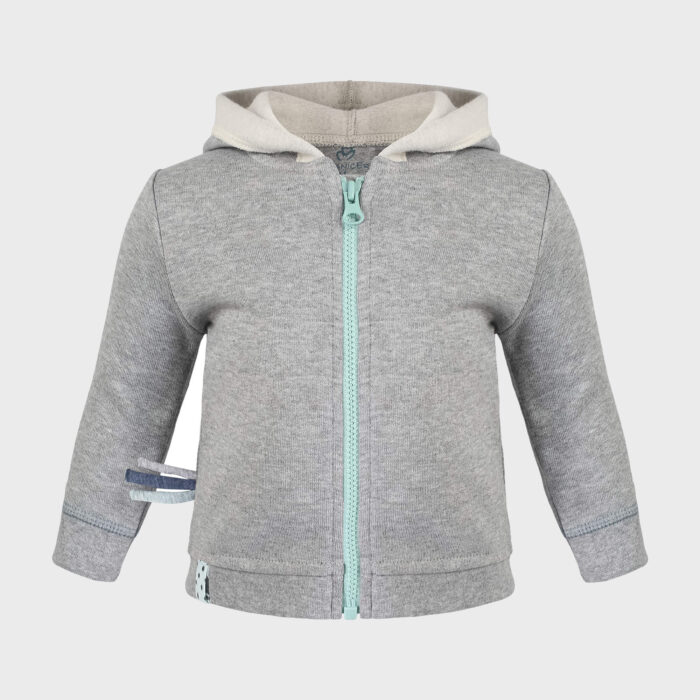 organicera organic baby hooded jacket grey