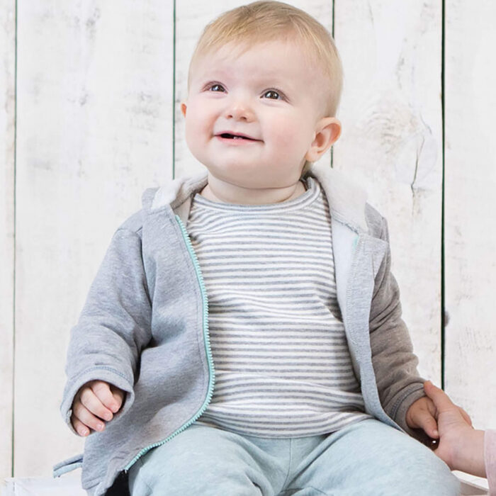 organicera organic baby hooded jacket grey