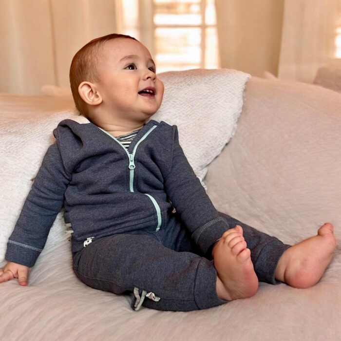 organicera organic baby hooded jacket ındigo