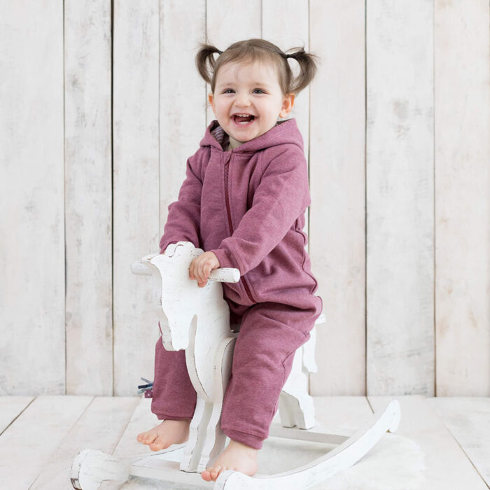 organicera organic baby jumpsuit with zip bordeaux