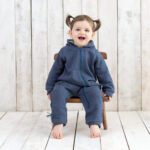 organicera organic baby jumpsuit with zip ındigo