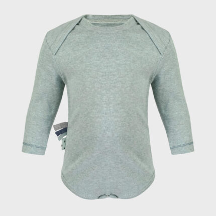 organicera organic baby long sleeve body suit aqua