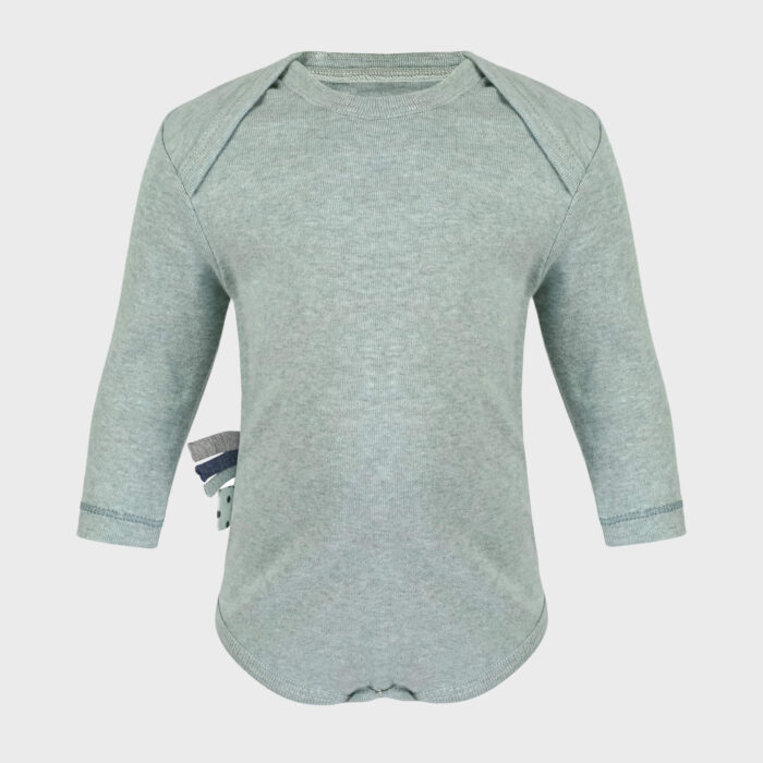 organicera organic baby long sleeve body suit aqua