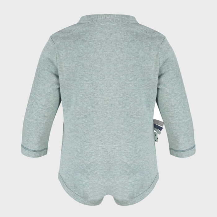 organicera organic baby long sleeve body suit aqua
