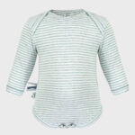 organicera organic baby long sleeve body suit aqua striped