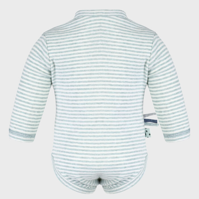 organicera organic baby long sleeve body suit aqua striped