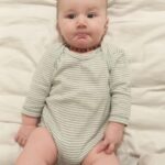 organicera organic baby long sleeve body suit aqua striped