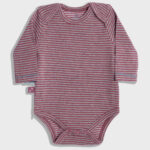 organicera organic baby long sleeve body suit bordeaux striped