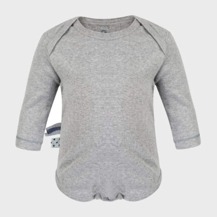 organicera organic baby long sleeve body suit grey