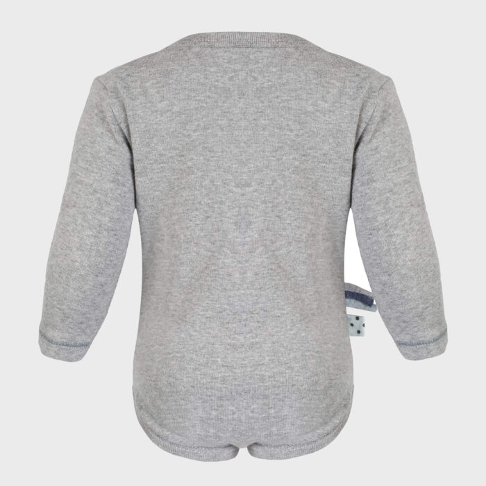 organicera organic baby long sleeve body suit grey