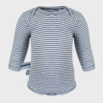 organicera organic baby long sleeve body suit ındigo striped