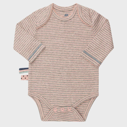 organicera organic baby long sleeve body suit rose striped