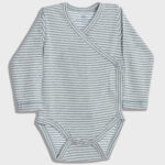 organicera organic baby long sleeve kimono body aqua striped