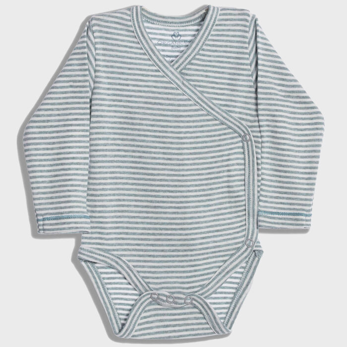 organicera organic baby long sleeve kimono body aqua striped