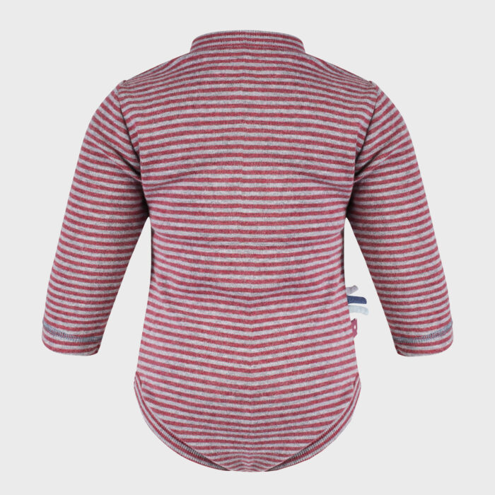 organicera organic baby long sleeve kimono body bordeaux striped