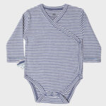 organicera organic baby long sleeve kimono body indigo striped