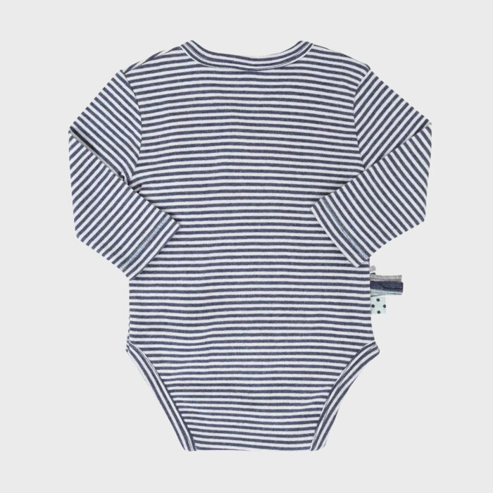 organicera organic baby long sleeve kimono body indigo striped