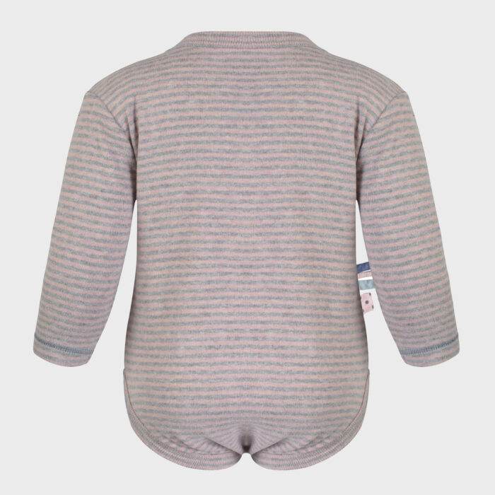 organicera organic baby long sleeve kimono body rose indstriped