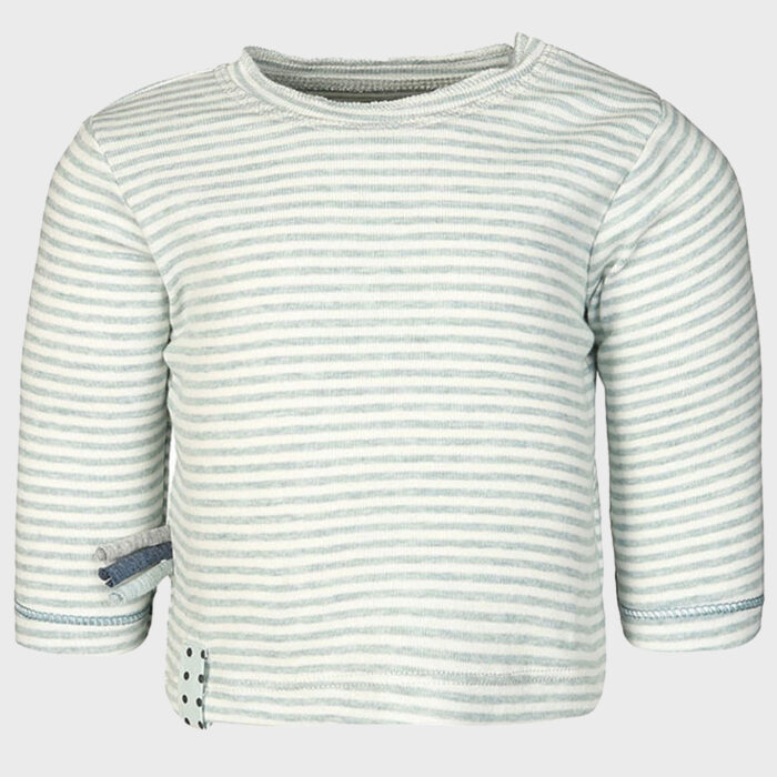 organicera organic baby long sleeve tshirt aqua striped