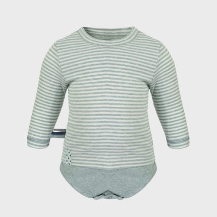 organicera organic baby long sleeve tshirt body aqua striped