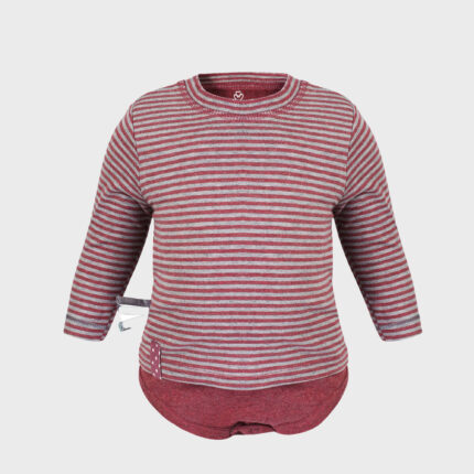 organicera organic baby long sleeve tshirt body bordeaux striped