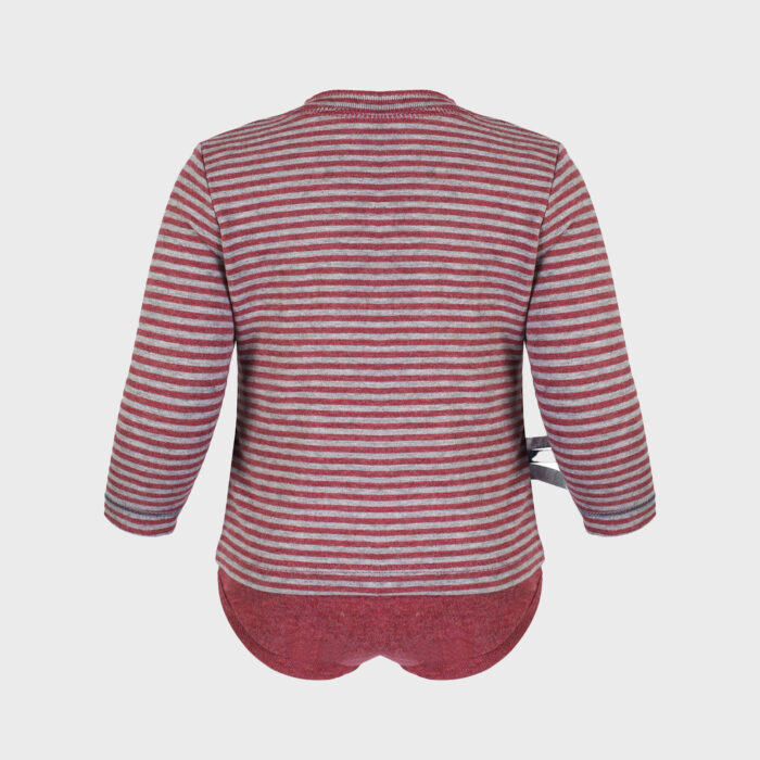 organicera organic baby long sleeve tshirt body bordeaux striped