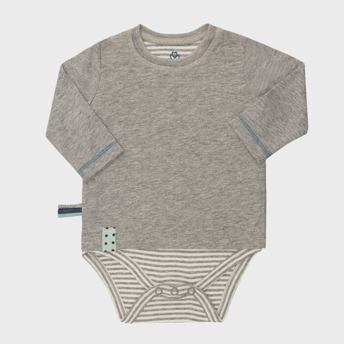 organicera organic baby long sleeve tshirt body grey