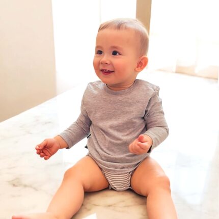 organicera organic baby long sleeve tshirt body grey