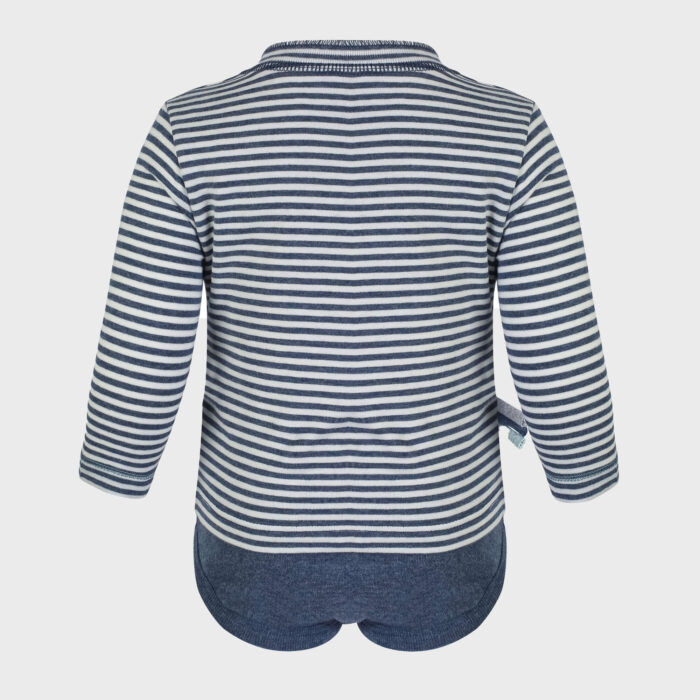 organicera organic baby long sleeve tshirt body indigo striped