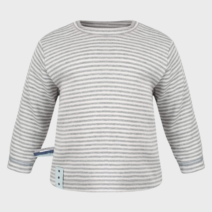 organicera organic baby long sleeve tshirt grey striped