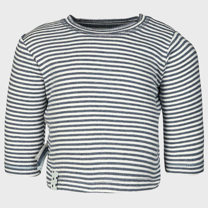 organicera organic baby long sleeve tshirt ındigo striped