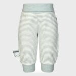 organicera organic baby pants with elastic band aqua striped