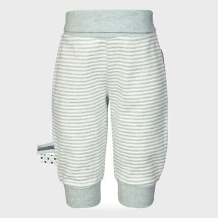 organicera organic baby pants with elastic band aqua striped