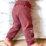 organicera organic baby pants with elastic band bordeaux